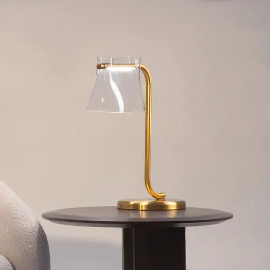 Akční Nabídka Maytoni LED stolní lampa Cabaret, mosaz/čirá, výška 48,5 cm