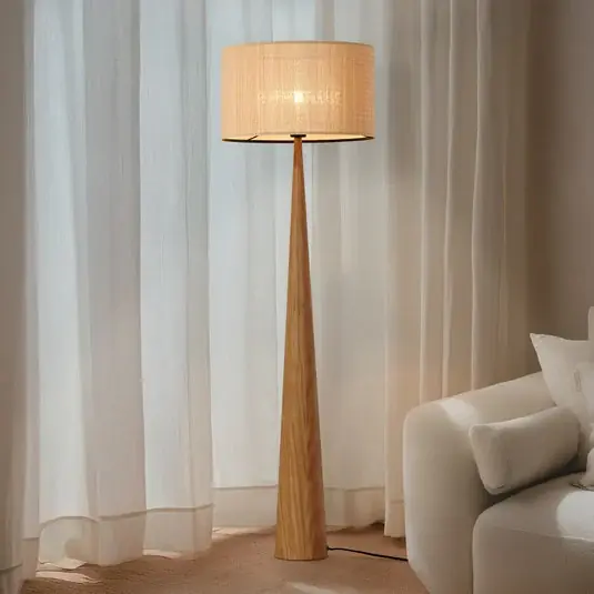 Lucande stojací lampa Fabrena, přírodní barva, bambus, výška 138 cm Vrácení Zdarma