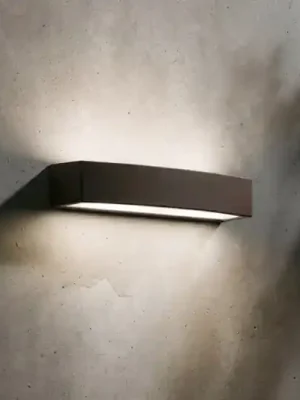 Ideal Lux venkovní nástěnné svítidlo Andromeda, káva, šířka 45 cm E27 Oblíbený
