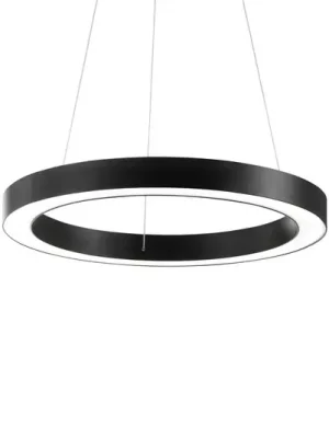 Nejlepší Cena Ideal Lux LED závěsné světlo Oracle, Ø 70 cm, černé, 3 000 K