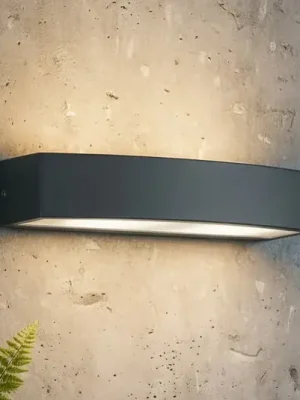 Levný Ideal Lux venkovní nástěnné svítidlo Andromeda, antracit, šířka 45 cm