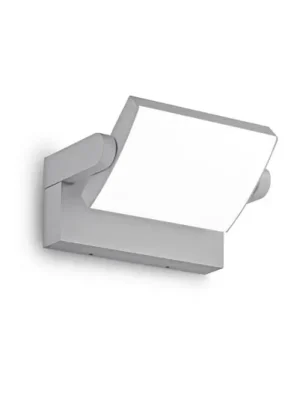 Značkový Ideal Lux LED venkovní nástěnné svítidlo Swipe, šedé, IP54, 3 000 K