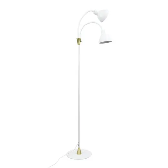 Stojací lampa Dyberg Larsen Lilje, bílá, výška 135 cm, 2ramenná Pouze Dnes