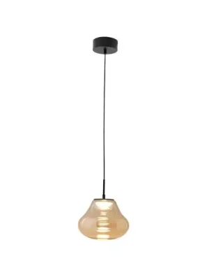 LED závěsné světlo Deva, jantarová, sklo, Ø 25 cm, CCT, stmívatelné Ihned K Objednání