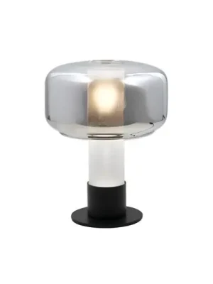 Výprodej Stolní lampa Flick, kouřově šedá, sklo, 28 cm, stmívatelné, E14