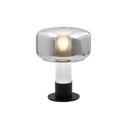 Výprodej Stolní lampa Flick, kouřově šedá, sklo, 28 cm, stmívatelné, E14