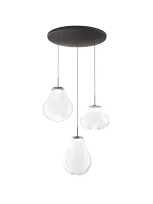 Tovární Cena Závěsné světlo LED Deva, 3-bodové, Ø 50 cm, čiré, CCT, stmívatelné