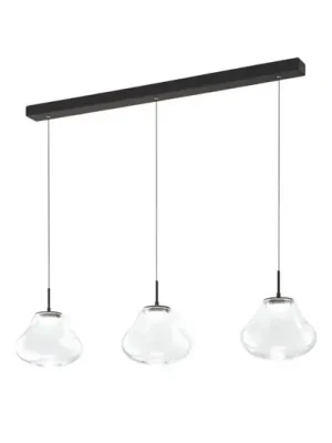 LED závěsné světlo Deva, 3-bodové, 115 cm, čiré, CCT, stmívatelné Víkendová Akce