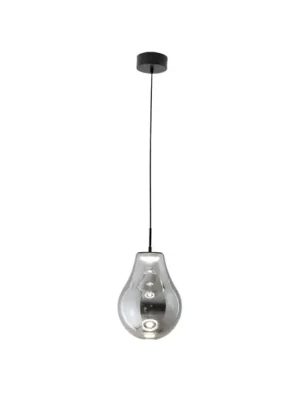 Závěsné světlo LED Noa, šedé, sklo, Ø 25 cm, CCT, stmívatelné Expresní Doručení