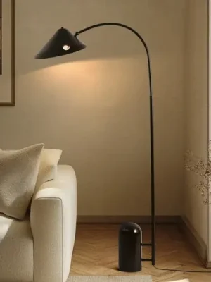 Lucande stojací lampa Alviero, 157 cm, černá, kov, mramor Poslední Šance
