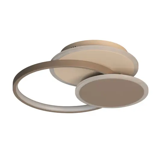 Vysoce Kvalitní LED stropní svítidlo Tomo, šedohnědá/písková, 40 cm, kov, CCT