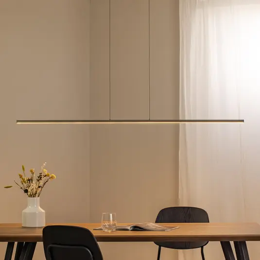 Přímo Od Výrobce Závěsné světlo LED BAR, olivově zelené, délka 150 cm, kov, 32 W