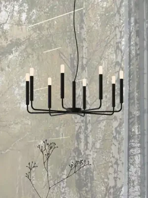 Must-Have Lustr ORTO, černý, kov, Ø 73 cm, 8 žárovek