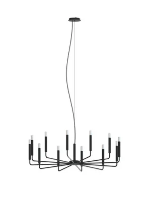 Lustr ORTO B, černý, kov, Ø 103 cm, 12 žárovek Aktuální