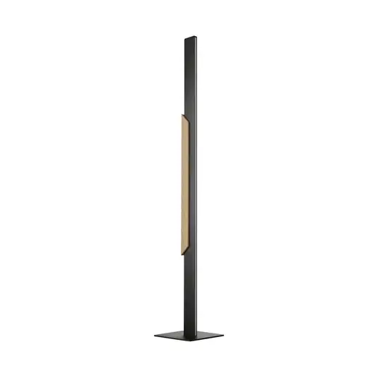 Ihned K Objednání LED stojací lampa Arcus, černá/hnědá, výška 126 cm, kov/dřevo