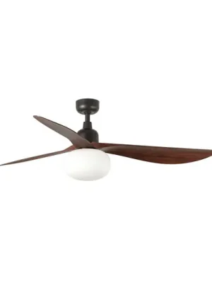 Stropní ventilátor s osvětlením Outwood, hnědý, DC, tichý, Ø150cm Značkový
