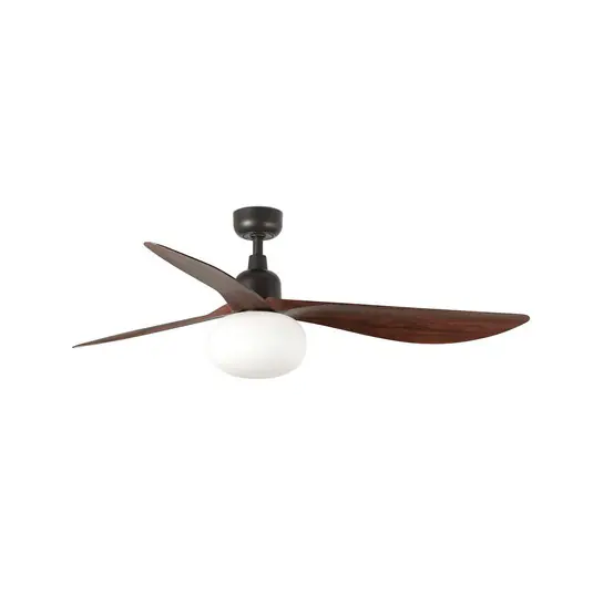 Stropní ventilátor s osvětlením Outwood, hnědý, DC, tichý, Ø150cm Značkový
