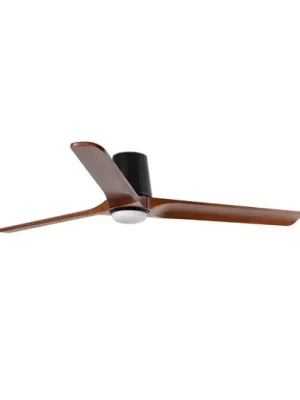 Cenový Hit LED ventilátor Heywood L, Ø 132 cm, černý/v barvě dřeva, DC, CCT