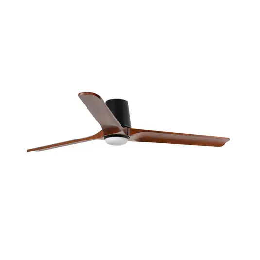 Cenový Hit LED ventilátor Heywood L, Ø 132 cm, černý/v barvě dřeva, DC, CCT