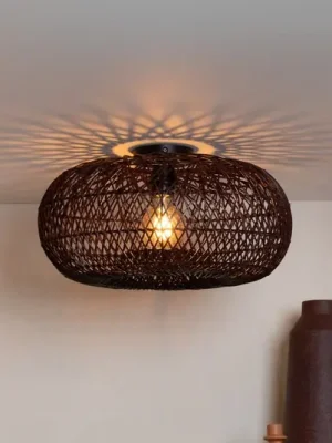 Koupit Online GOOD & MOJO stropní světlo Arizona, červené, Ø 50 cm, bambus, E27