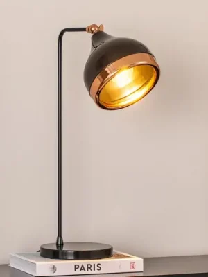Stolní lampa Yildo, černá/měď, kov, výška 52 cm Časově Omezené