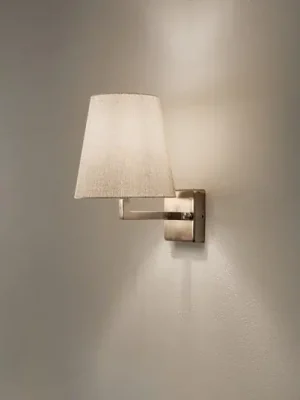 Levný Nástěnné světlo Profil, zlatá/krémová, kov/látka, výška 30 cm