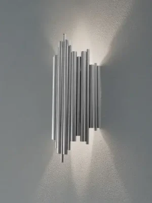Aktuální Nástěnné světlo Reis, chrom, kov, výška 50 cm