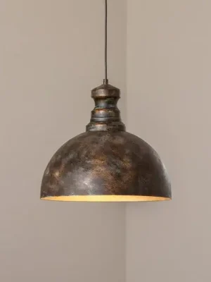 Závěsné světlo Saglam, 1-světelný, starý mosaz, kov, Ø 40 cm Autentický