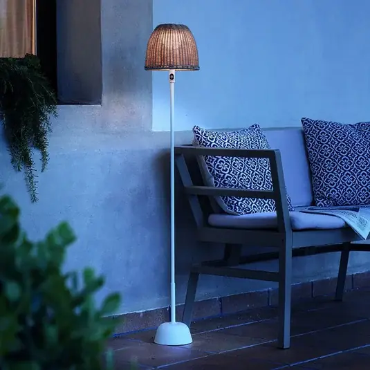 Značkový Nabíjecí stojací lampa Bover LED Atticus 114, přírodní bílá/béžová