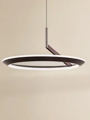 Lucande LED závěsné světlo Eldra, kávově hnědé, Ø 55 cm, CCT Levný