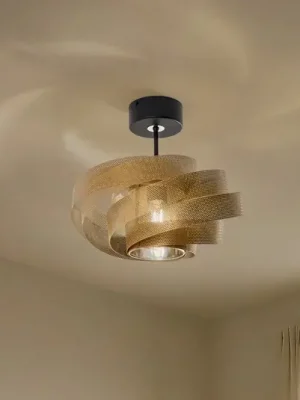 Stropní světlo Vento, černá/zlatá, kov, Ø 40 cm, E27 Bezpečná Platba
