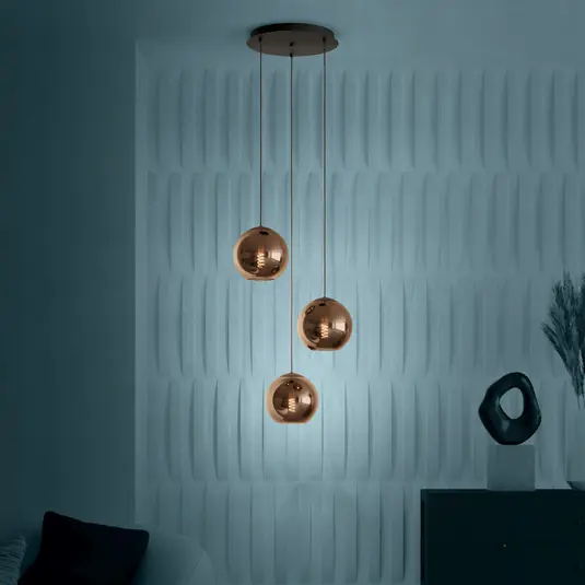 EGLO Stars of Light závěsné světlo Cordoba, 3-ramenné, kulaté, měď Poslední Šance