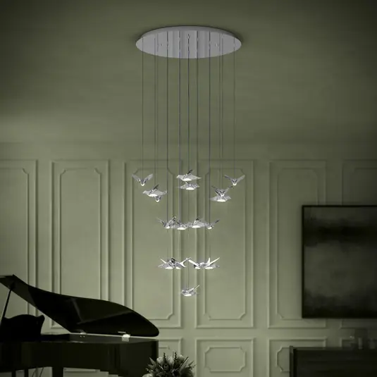EGLO Stars of Light LED závěsné svítidlo Paratebueno chrom kulaté 17-fl. Omezená Nabídka
