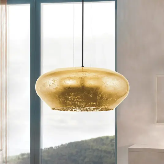 Nízká Cena EGLO Stars of Light závěsné světlo Priorat, sklo, zlatá barva