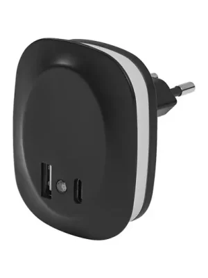OSRAM LED noční světlo do zásuvky LUNETTA EDGE, černé, senzor Zlevněný