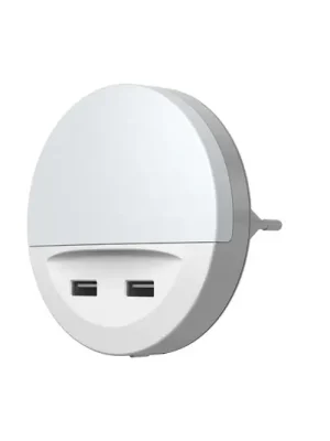 OSRAM LED zásuvkové noční světlo LUNETTA USB, bílé, Ø 9 cm Hit Sezóny