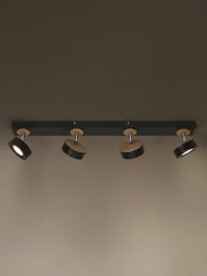 OSRAM LED stropní bodové světlo PLUTO, černý, 4 bodovky, 3 000 K Dokud Zásoby Vydrží