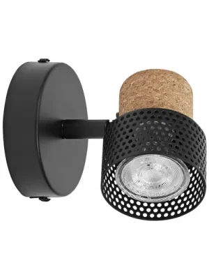 Akce OSRAM nástěnné bodové svítidlo CORK, černé, 1 bodovka, stmívatelné GU10-LED 927