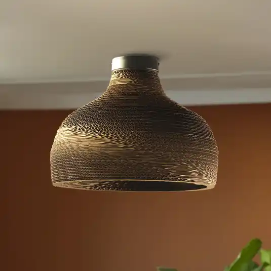 Finální Výprodej Stropní světlo OSRAM HAT, hnědé, Ø 36 cm, vlnitá lepenka, E27