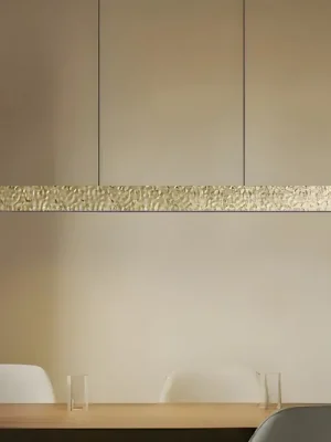 Autentický Lucande LED závěsné světlo Nivara, 117 cm, zlaté, kovové