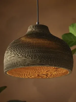 Závěsné světlo OSRAM HAT, hnědé, Ø 36 cm, vlnitá lepenka, E27 Super Cena