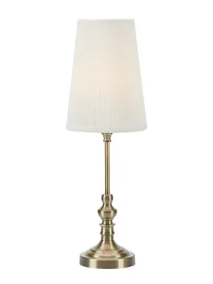 Aktuální Stolní lampa Noble, mosazná/přírodní bílá, výška 56 cm, látka