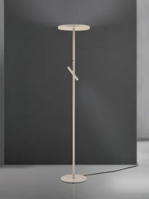 LED stojací lampa Teide, khaki, kov, lampa na čtení, stmívač Novinka