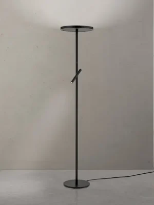 LED stojací lampa Teide, černá, kov, lampa na čtení, stmívač Nejlepší Cena