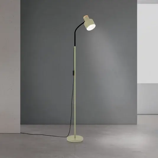 Nízká Cena Stojací lampa Gili, ocel, světle zelená, výška 150 cm, E27