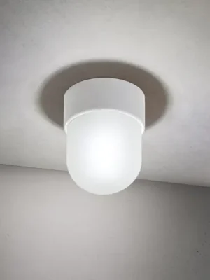 Aktuální Stropní světlo Ostia, bílé, keramika, satinované sklo, E27