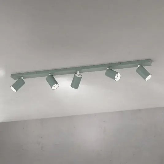 Tovární Cena Stropní bodové světlo Sean, světle zelené, 5 žárovek, hliník, GU10