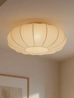 Akční Cena Lindby Stropní světlo Helin, béžové, Ø 60 cm, textil, 3 x E27