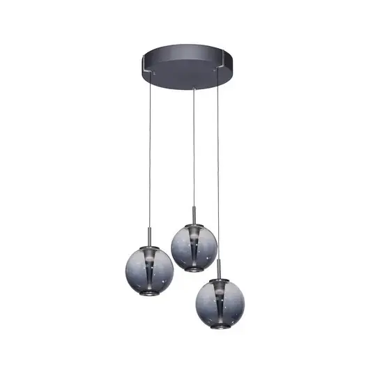 Závěsné světlo PURE E-Infinity, šedá/kouřově šedá, Ø 50 cm, CCT Nová Kolekce
