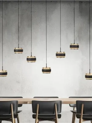 Závěsné světlo PURE Falling Rings, černá, délka 132 cm, 7 žárovek Dokud Zásoby Vydrží